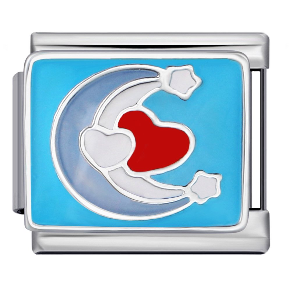moon and heart charm