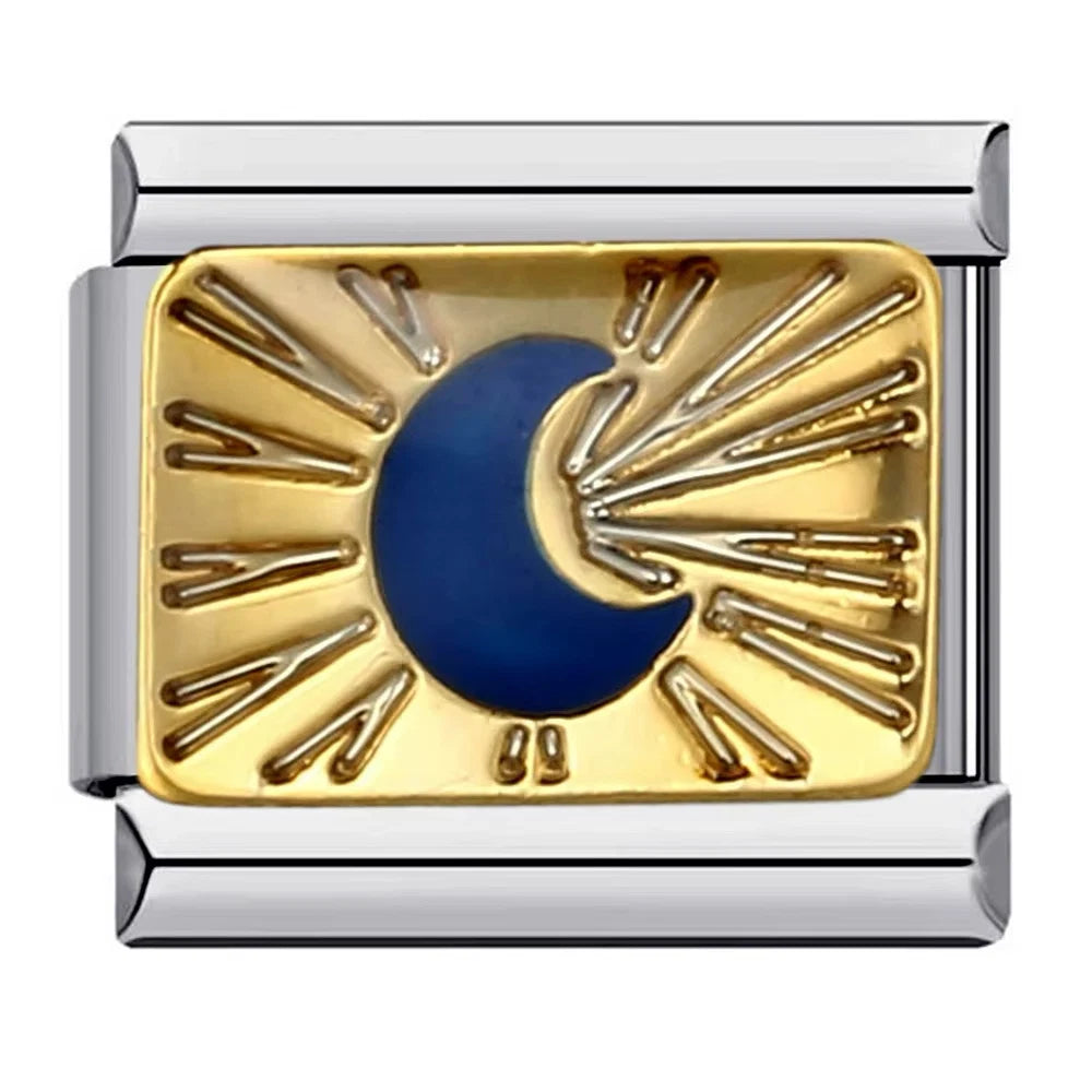 blue gold moon charm