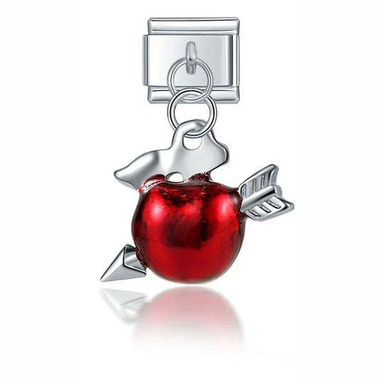 crossed apple charm