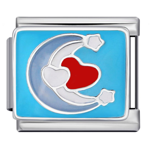 moon and heart charm